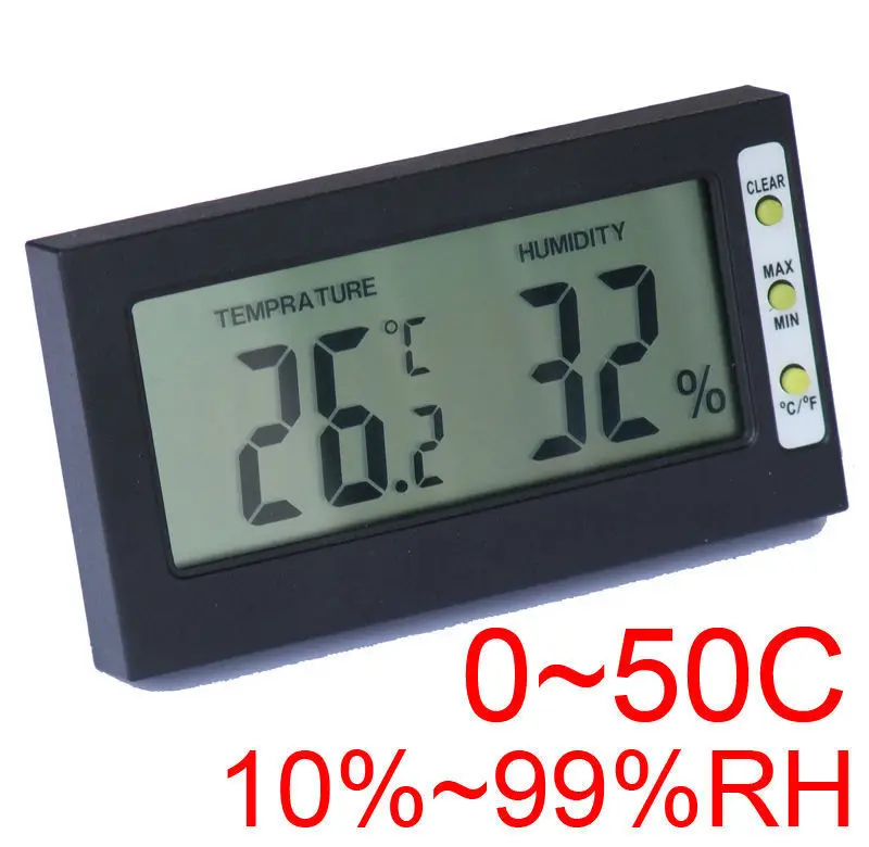 Digital Hygrometer Temperature Humidity Meter Thermometer Digital LCD display RH Max Min 0~50C TEMP 10%~99%RH
Digital Hygrometer Temperature Humidity Meter Thermometer Digital LCD display RH Max Min 0~50C TEMP 10%~99%RH