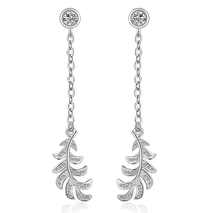 High quality shiny crystal angel feather 925 sterling silver ladies long tassels stud earrings jewelry gift wholesale women
High quality shiny crystal angel feather 925 sterling silver ladies long tassels stud earrings jewelry gift wholesale women