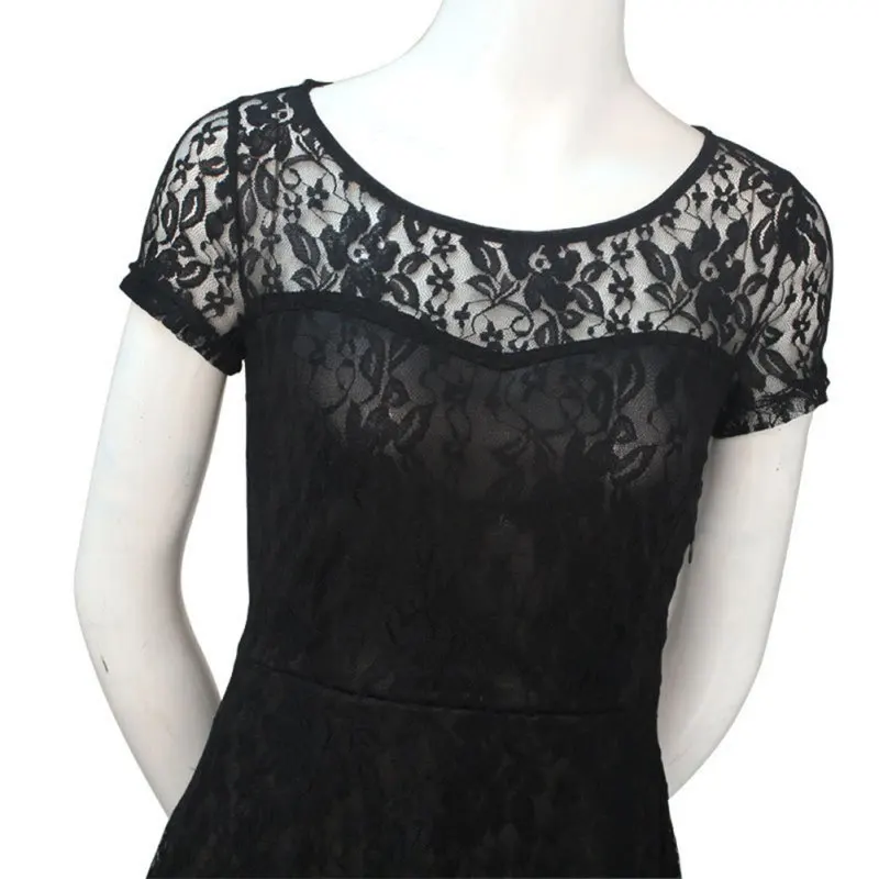 Newest Women Floral Lace Dresses Short Sleeve Party Casual Color Blue Red Black Mini Dress
Newest Women Floral Lace Dresses Short Sleeve Party Casual Color Blue Red Black Mini Dress