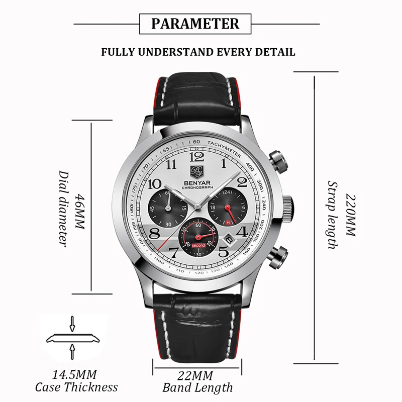 BENYAR Men Watches Quartz Chronograph Top Brand Luxury Watch Men Wristwatch Mens Military Waterproof Clock Men Relogio Masculino
BENYAR Men Watches Quartz Chronograph Top Brand Luxury Watch Men Wristwatch Mens Military Waterproof Clock Men Relogio Masculino