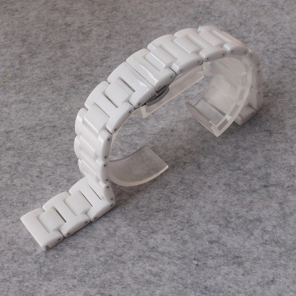 20mm Ceramic High Quality Watchband White Watch Strap Solid Link Women Lady Diamond Wristwatches band Bracelet With Steel Buckle
20mm Ceramic High Quality Watchband White Watch Strap Solid Link Women Lady Diamond Wristwatches band Bracelet With Steel Buckle