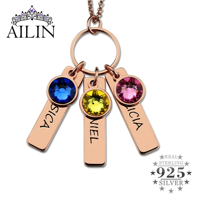AILIN Personalized Mothers Rose Gold Color Bar Up to 3 Charms with Birthstones Lovely Engraved Nameplate Jewelry
AILIN Personalized Mothers Rose Gold Color Bar Up to 3 Charms with Birthstones Lovely Engraved Nameplate Jewelry