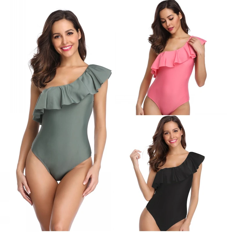 One Piece Swimsuits Women One Shoulder Swimwear Asymmetric Ruffle Monokinis Bathing Suits
One Piece Swimsuits Women One Shoulder Swimwear Asymmetric Ruffle Monokinis Bathing Suits