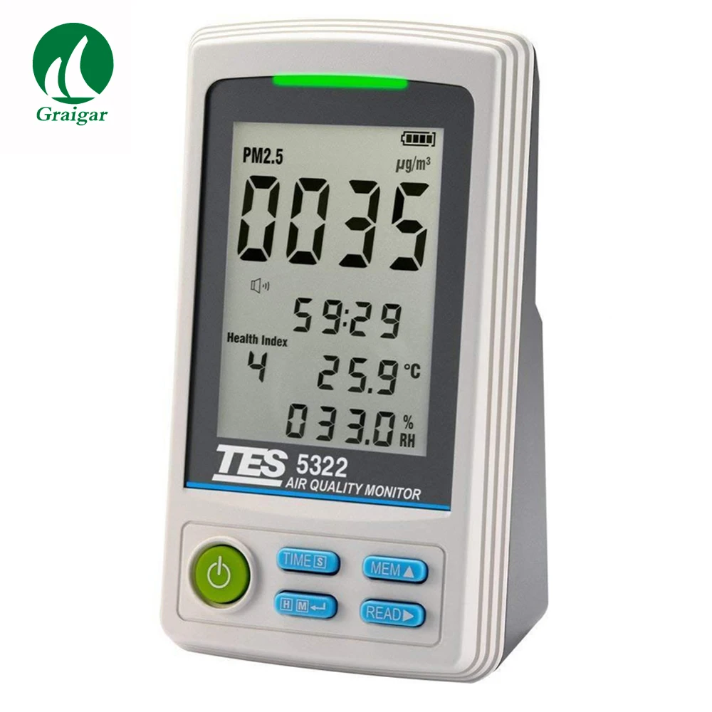 TES5322 PM2.5 Air Quality Monitor Fine Particulate Matter Measuring Meter TES-5322
TES5322 PM2.5 Air Quality Monitor Fine Particulate Matter Measuring Meter TES-5322