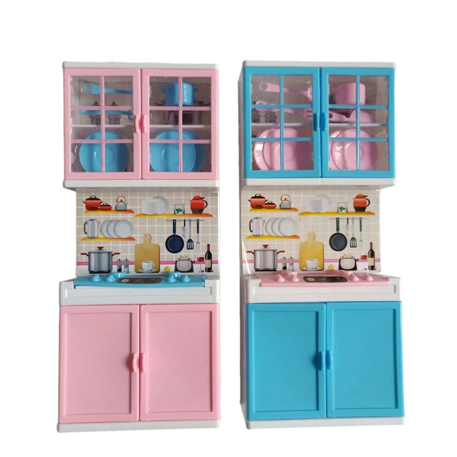 Фото Многоцветная кукольная кухня игровой набор Новое поступление модные аксессуары