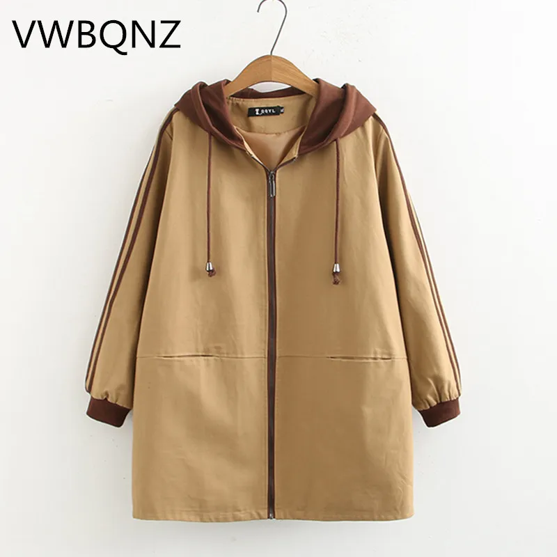 Female Windbreaker 2019 Spring Autumn New Fashion Loose Hooded Coat Medium long Overcoat Large size Women Casual Trench Coat 4XL
Female Windbreaker 2019 Spring Autumn New Fashion Loose Hooded Coat Medium long Overcoat Large size Women Casual Trench Coat 4XL