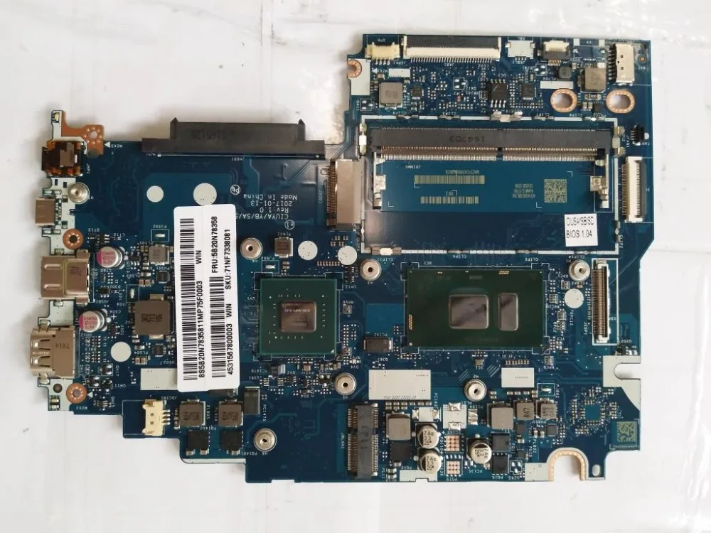 Applicable to 320S-14IKB computer motherboard I3-7100U VGA(2G) number LA-E541P FRU 5B20P10899
Applicable to 320S-14IKB computer motherboard I3-7100U VGA(2G) number LA-E541P FRU 5B20P10899