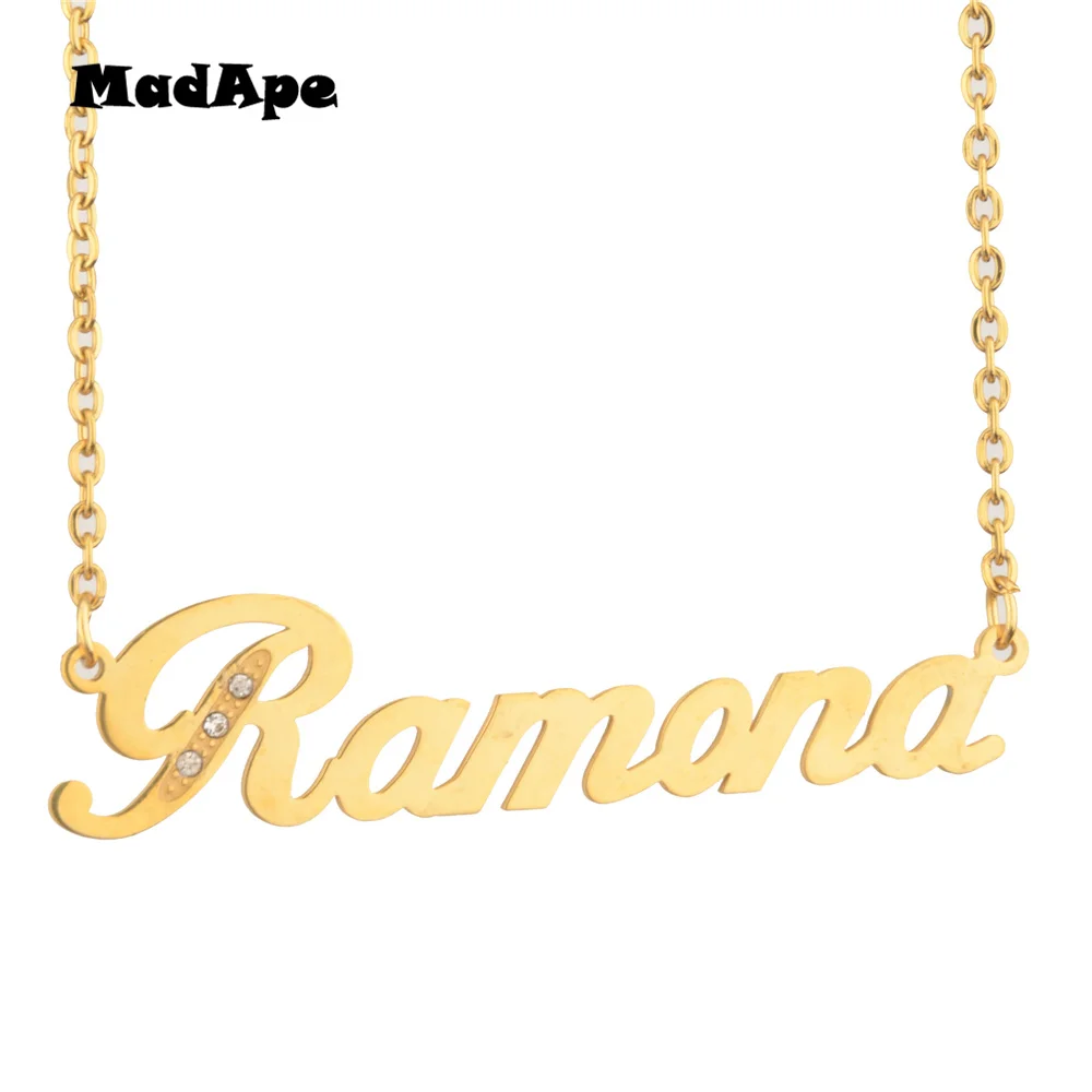 Фото Ожерелье MadApe с именем из нержавеющей стали чокер надписью Ramona - купить