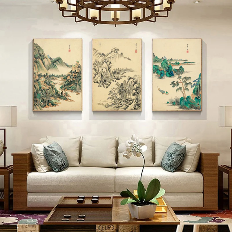 Gohipang Chinese Retro Landscape Painting Classical Abstract Art Painting Home Living Room Decor Art Wall Poster Picture Unframe
Gohipang Chinese Retro Landscape Painting Classical Abstract Art Painting Home Living Room Decor Art Wall Poster Picture Unframe