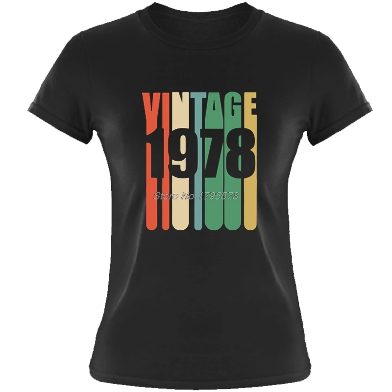 Винтажные Футболки женские 1978 на день рождения в стиле ретро дизайн рубашки для