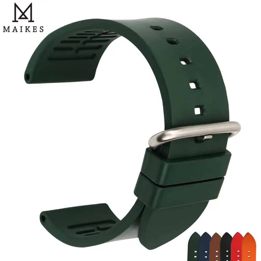 MAIKES Quality Watch Strap Soft Rubber Watch Band Watch Accessories Sports Watchband 20mm 22mm 24mm For Omega Huawei GT Watch
MAIKES Quality Watch Strap Soft Rubber Watch Band Watch Accessories Sports Watchband 20mm 22mm 24mm For Omega Huawei GT Watch