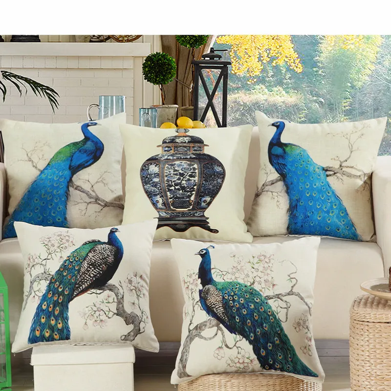 45x45cm/17.72x17.72" Peacock Cushion Cover Cotton Linen Decorative Throw Pillow Cover Seat Sofa Embrace Pillow Case Home Decor
45x45cm/17.72x17.72" Peacock Cushion Cover Cotton Linen Decorative Throw Pillow Cover Seat Sofa Embrace Pillow Case Home Decor