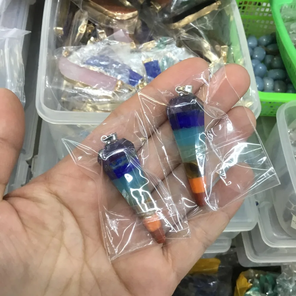 2pcs Natural seven Chakra gemstone Reiki Healing Crystal Pendulum Hexagon Point Stones Pendant
2pcs Natural seven Chakra gemstone Reiki Healing Crystal Pendulum Hexagon Point Stones Pendant