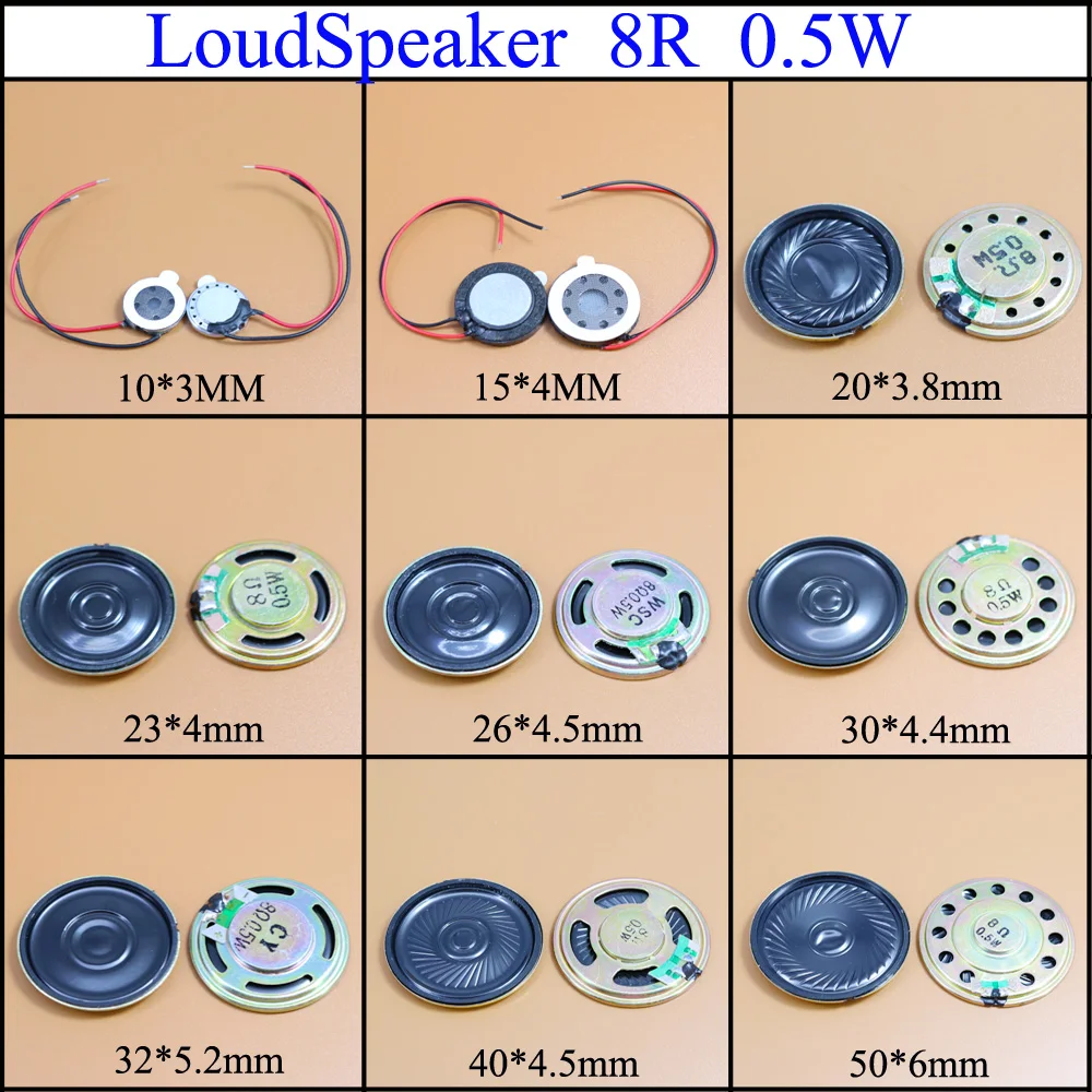YuXi 8R 0.5W Horn Loud Speaker Buzzer Ringer 10mm /15mm /20mm/23 mm /26mm /30mm /32mm /40mm /50mm 0.5W 8 ohm Small loudspeaker
YuXi 8R 0.5W Horn Loud Speaker Buzzer Ringer 10mm /15mm /20mm/23 mm /26mm /30mm /32mm /40mm /50mm 0.5W 8 ohm Small loudspeaker