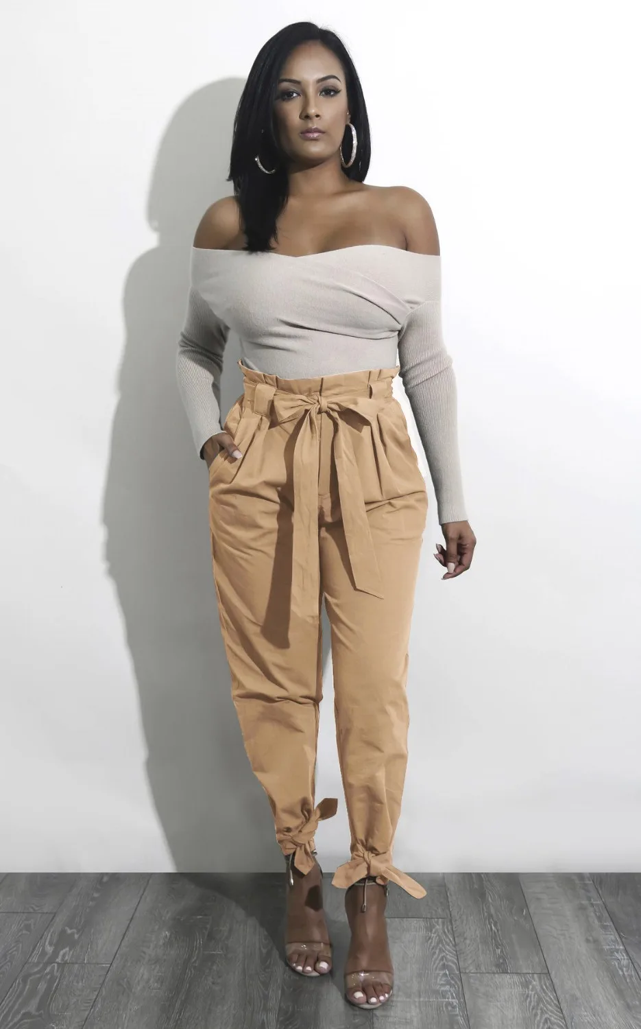 Female Vintage High Waist Solid Color Bandage Bow Long Pants Lady Casual Long Pants with Belt
Female Vintage High Waist Solid Color Bandage Bow Long Pants Lady Casual Long Pants with Belt