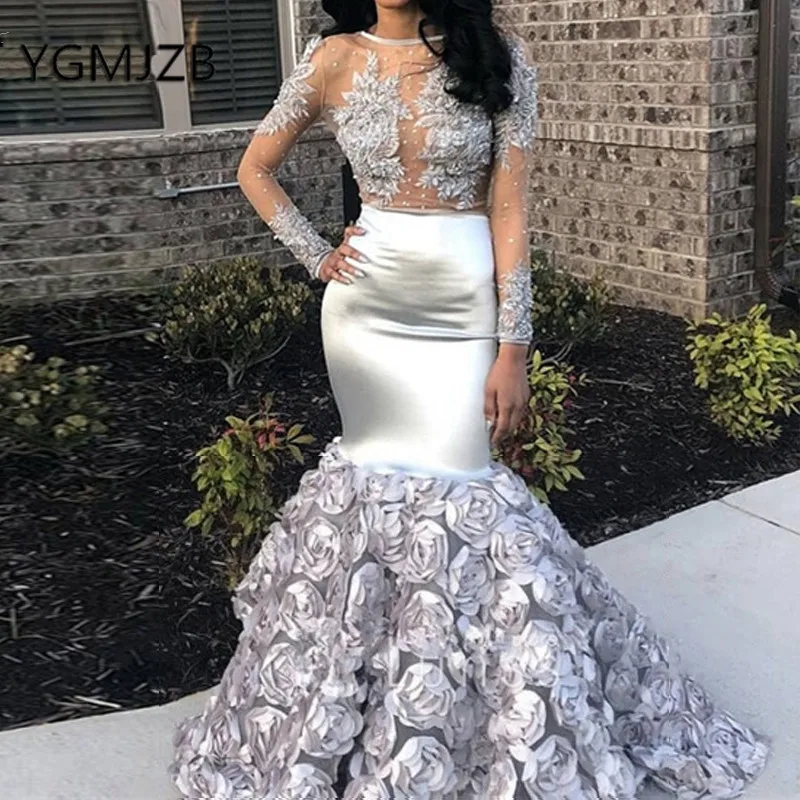 Robe De Soiree 2019 Mermaid Evening Dresses Long Sleeves 3d Flowers Beaded Appliques Lace Women Formal Prom Dress Party Dress
Robe De Soiree 2019 Mermaid Evening Dresses Long Sleeves 3d Flowers Beaded Appliques Lace Women Formal Prom Dress Party Dress