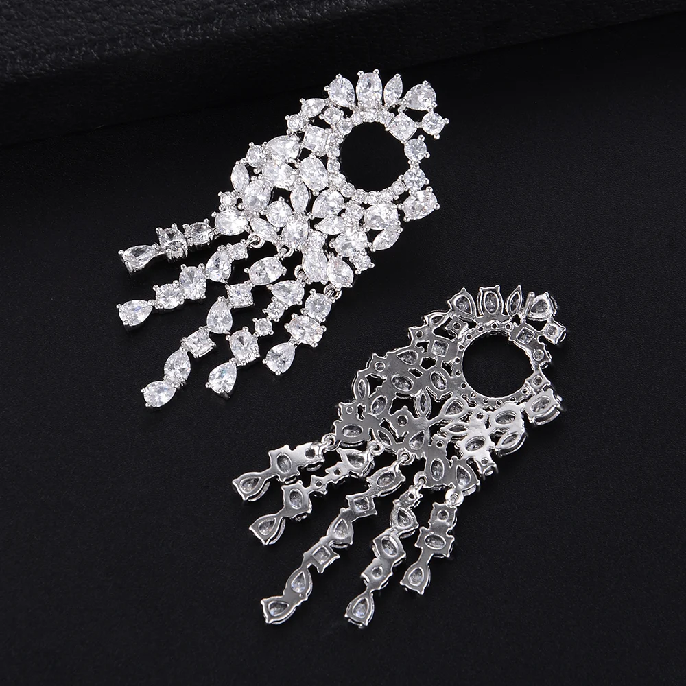 52mm Luxury High Quality Pierced Waterdrop Tassel Dangle Earrings For Women Wedding Bridal Jewelry
52mm Luxury High Quality Pierced Waterdrop Tassel Dangle Earrings For Women Wedding Bridal Jewelry