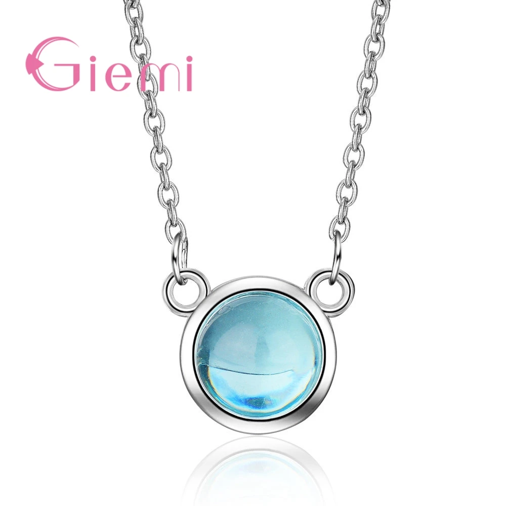 Delicate Christmas Gifts For Girlfriend with Forever Round Blue Crystals 925 Sterling Silver Women Pendant Neckalce
Delicate Christmas Gifts For Girlfriend with Forever Round Blue Crystals 925 Sterling Silver Women Pendant Neckalce