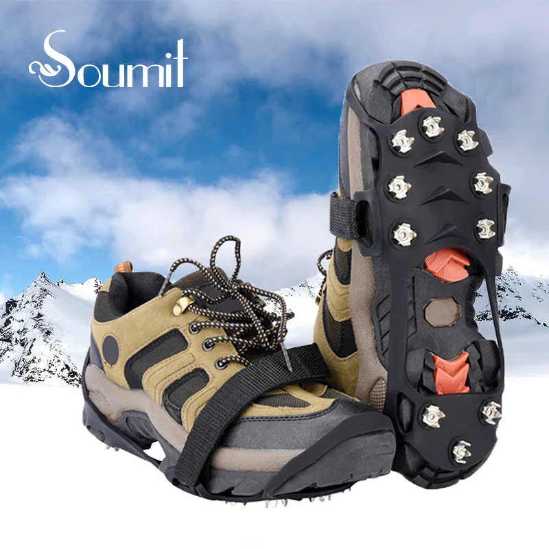 Soumit 10 Stud Manganese Steel Ice Gripper Spikes for Shoe Anti Slip Climbing Snow Crampons Cleats Chain Claws Grips Boots Cover
Soumit 10 Stud Manganese Steel Ice Gripper Spikes for Shoe Anti Slip Climbing Snow Crampons Cleats Chain Claws Grips Boots Cover