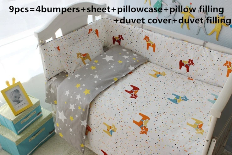 9PCS Full Set crib bedding set,baby furniture,Toddler Baby Bed Linens cotton bedclothes cercado bebe ,4bumper/sheet/pillow/duvet
9PCS Full Set crib bedding set,baby furniture,Toddler Baby Bed Linens cotton bedclothes cercado bebe ,4bumper/sheet/pillow/duvet