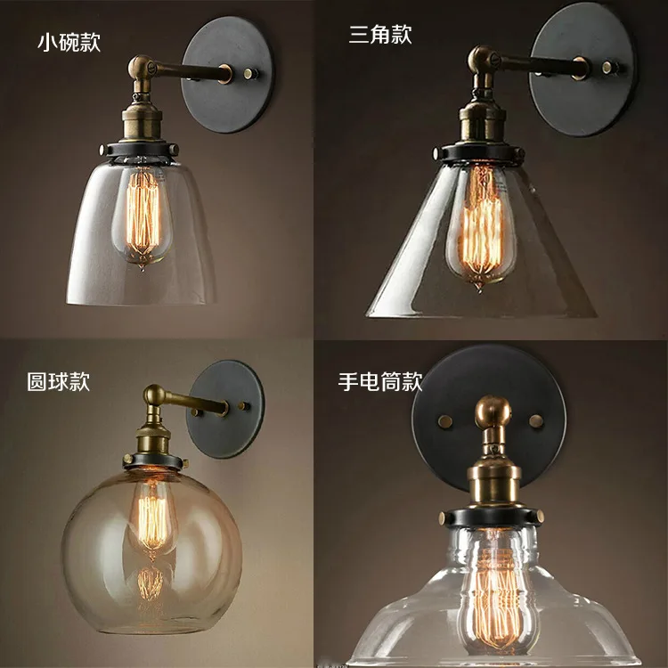 Wholesale Price Loft Vintage Industrial Edison Wall Lamps Clear Glass Lampshade Antique Copper Wall Lights 110V 220V For Bedroom
Wholesale Price Loft Vintage Industrial Edison Wall Lamps Clear Glass Lampshade Antique Copper Wall Lights 110V 220V For Bedroom