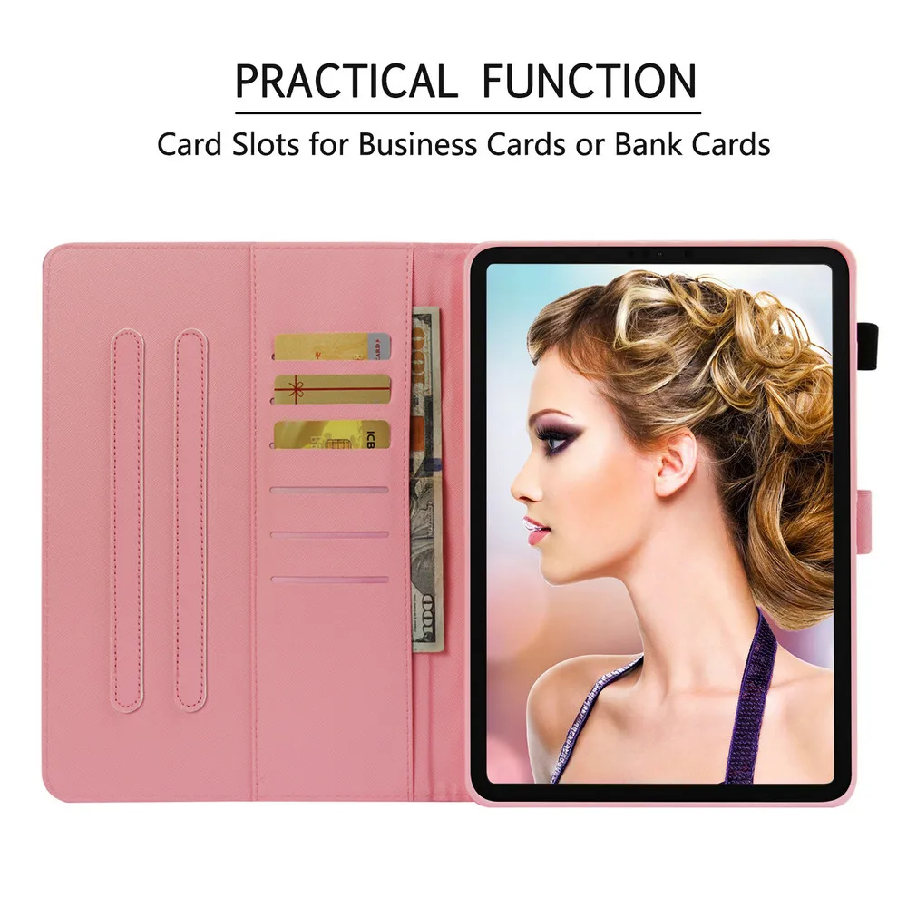 Cute Leather Folio Flip Case for iPad Pro 11'' (2018) Card Slots Cash Wallet Smart Cover PU Protective Sleeve | Компьютеры и