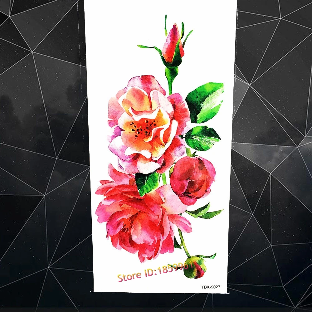 3D Watercolour Flower Rose Peony Indian Fake Temporary Tattoo Stickers For Women Girls Makeup tattoos Body Art Arm Legs Tatoos
3D Watercolour Flower Rose Peony Indian Fake Temporary Tattoo Stickers For Women Girls Makeup tattoos Body Art Arm Legs Tatoos