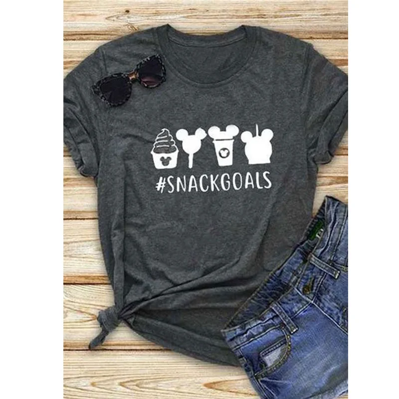 New Women T-shirt Fashion Cartoon Shirt Snack Goals Letter Printed Tee Tshirt Printing Graphic Tees Happy Female Tops
New Women T-shirt Fashion Cartoon Shirt Snack Goals Letter Printed Tee Tshirt Printing Graphic Tees Happy Female Tops