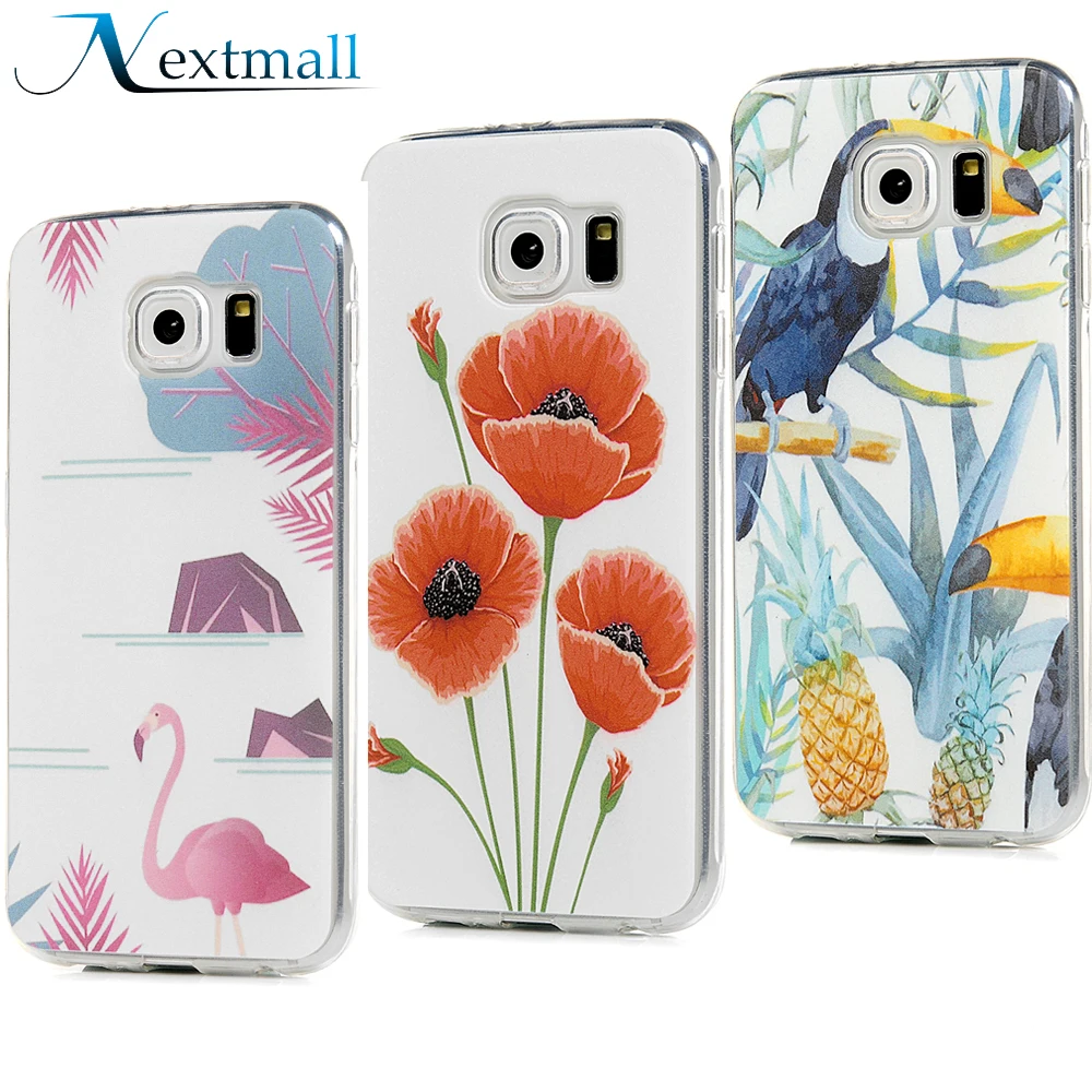 Nextmall цветок чехол для телефона Samsung S6 S6edge плюс S7edge S8 Мягкие TPU Тонкий прозрачный