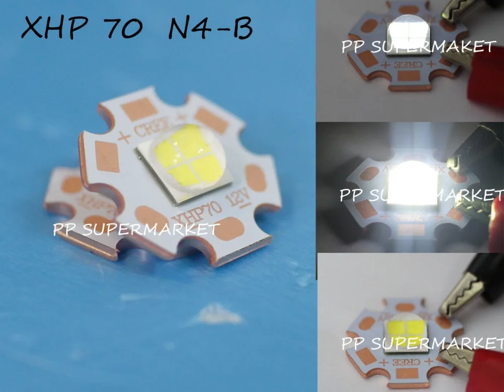 2 шт./лот CREE XHP70 30W32W LED 4022LM 6В/12В четыре чипа 20 мм медная печатная плата сверхъяркая
