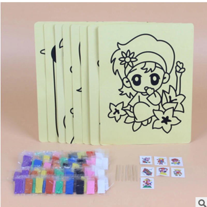 20pcs free shipping 16K Color Sand Art Painting Cards Set Kids with yellow background Educational Drawing toys Pattern Random
20pcs free shipping 16K Color Sand Art Painting Cards Set Kids with yellow background Educational Drawing toys Pattern Random