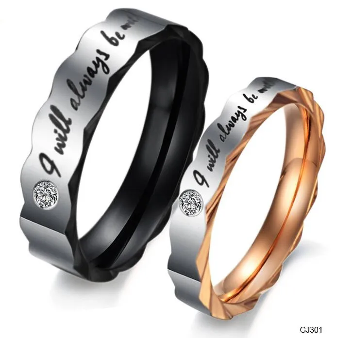 Han edition модные пары из титановой стали ringGJ301|couple fashion|titanium steel |