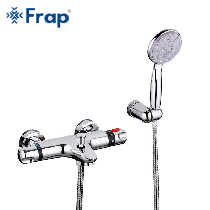 

Frap 1 Set Thermostatic bathroom bathtub Faucet Shower Bath shower Faucet set Cold and Hot Water Mixer Short Nose Double Handle