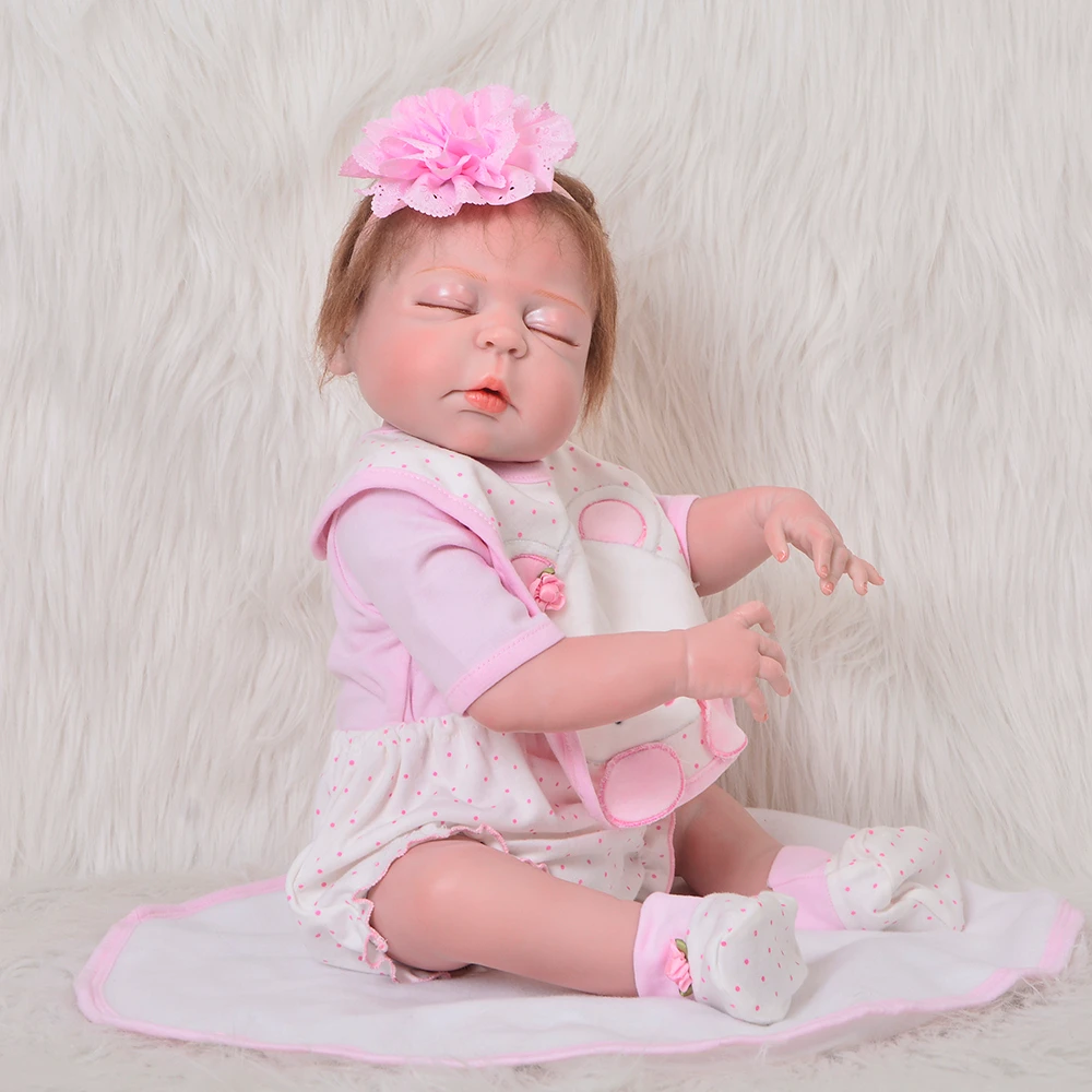 Close eyes Model Baby Dolls 23'' Realistic Full Silicone Vinyl Reborn Baby Dolls Toy Lifelike Sleeping bebe in Basket Girl Gifts
Close eyes Model Baby Dolls 23'' Realistic Full Silicone Vinyl Reborn Baby Dolls Toy Lifelike Sleeping bebe in Basket Girl Gifts