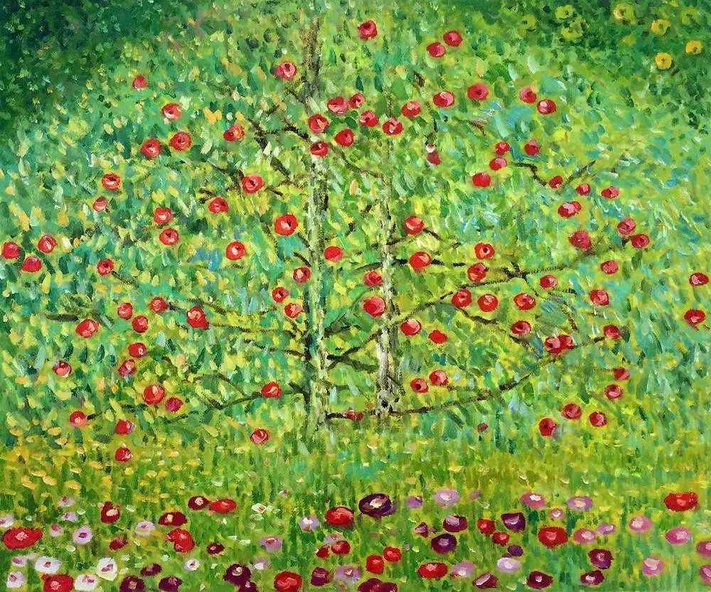 High quality Oil painting Canvas Reproductions The Apple Tree by Gustav Klimt Painting hand painted | Дом и сад