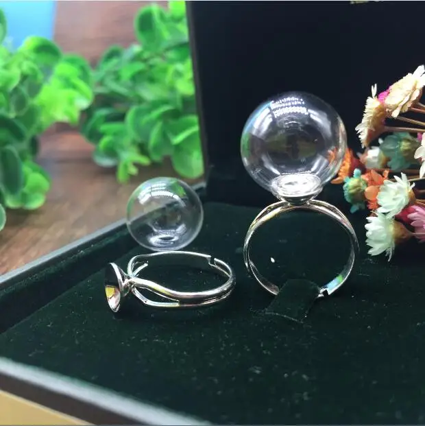 50sets/lot 16*4mm Transparent ball glass globe orbs with ring findings set glass bottle vial ring handmade jewelry accessories
50sets/lot 16*4mm Transparent ball glass globe orbs with ring findings set glass bottle vial ring handmade jewelry accessories