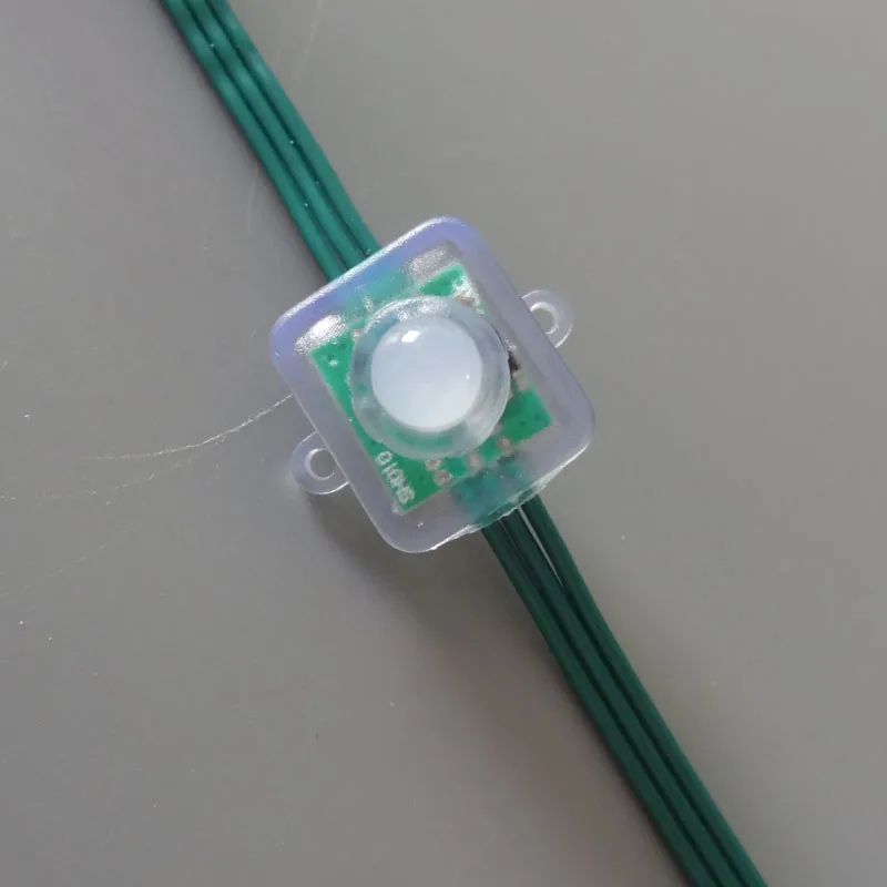 Square type all GREEN wire(20AWG) addressable DC5V 12mm through hole WS2811 led smart pixel node,IP68 rated;50pcs per strand
Square type all GREEN wire(20AWG) addressable DC5V 12mm through hole WS2811 led smart pixel node,IP68 rated;50pcs per strand