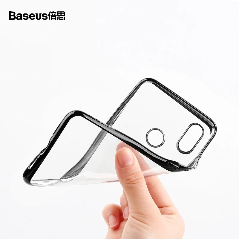 BASEUS Brand Shinning Series Case For Xiaomi Mi 8 / Mi8 Chrome Plating Edge Soft TPU Clear Back Phone Cover | Мобильные телефоны и