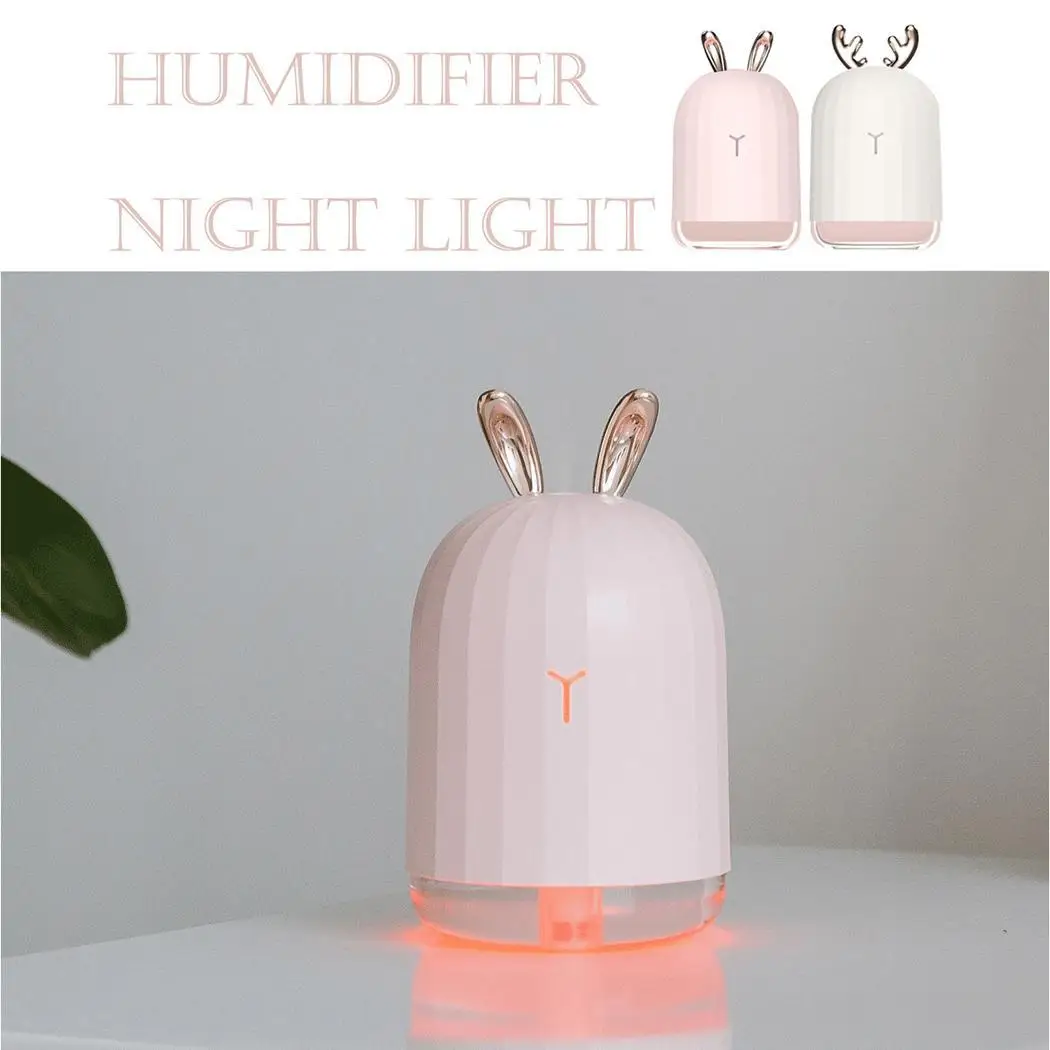USB Mini Air Humidifier LED Night Light Mist 220ml 2W Maker 30ml/H Home Aromatic Diffuser Office Car | Бытовая техника