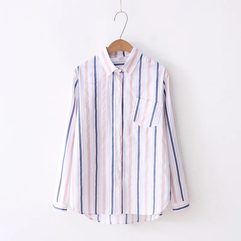 New Shirt Women Cotton Strip Blusas Ladies Tops Sweet Girls Korean Style Casual Clothes Contrast Color Fashion Blouse haut femme
New Shirt Women Cotton Strip Blusas Ladies Tops Sweet Girls Korean Style Casual Clothes Contrast Color Fashion Blouse haut femme