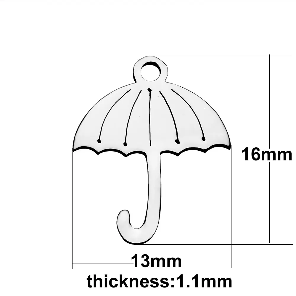Fashion 316L Stainless Steel Umbrella Charms For DIY Bracelet Necklace Jewelry Making
Fashion 316L Stainless Steel Umbrella Charms For DIY Bracelet Necklace Jewelry Making