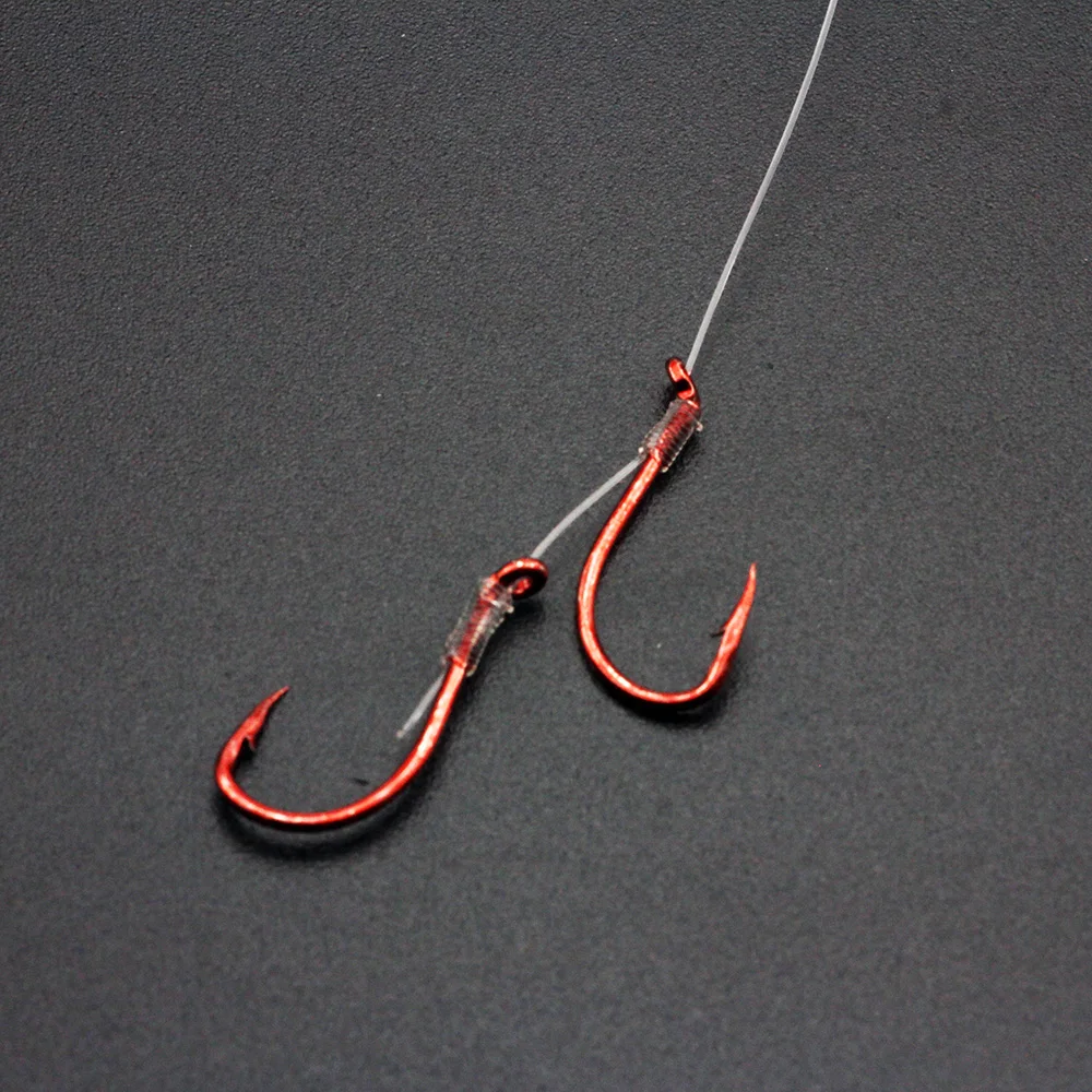 Rompin 50pcs/bag Snelled hooks with 75cm nylon fishing line for panfish and walleye anglers Twin Uni Double Knot Hooks Size 4#
Rompin 50pcs/bag Snelled hooks with 75cm nylon fishing line for panfish and walleye anglers Twin Uni Double Knot Hooks Size 4#