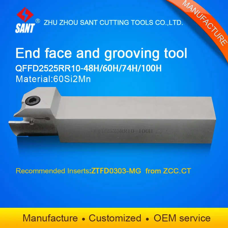 Zhuzhou Sant cnc cutting tools Surface Grooving tool holder QFFD2525RR10-100H with inserts ZTFD0303-MG with good quality
Zhuzhou Sant cnc cutting tools Surface Grooving tool holder QFFD2525RR10-100H with inserts ZTFD0303-MG with good quality
