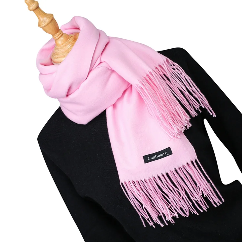 

Женские однотонные кашемировые шарфы с кисточкой леди зимний толстый теплый шарф Высокое качество женский платок длинный одеяло Лидер про...