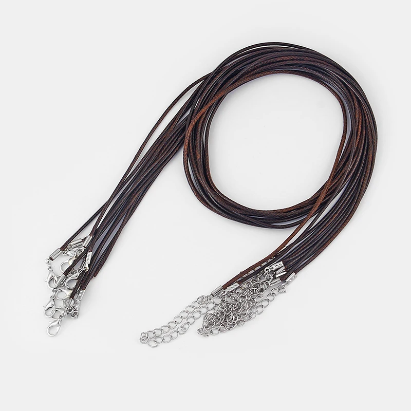 50pcs Wholesale Handmade 1.5mm Dark Brown Korean Wax Cord End With Lobster Clasp Extend Chain Necklace Cord Jewelry
50pcs Wholesale Handmade 1.5mm Dark Brown Korean Wax Cord End With Lobster Clasp Extend Chain Necklace Cord Jewelry