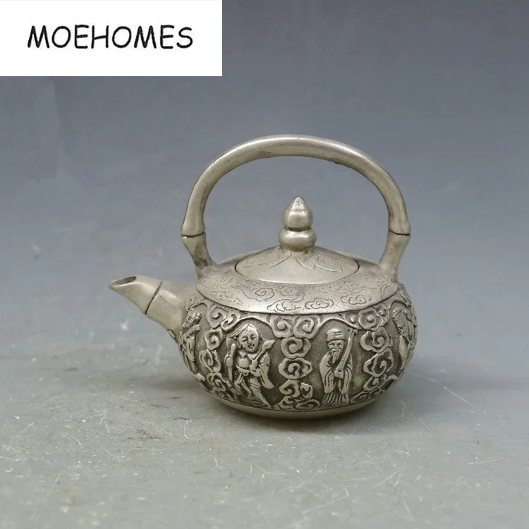 China Tibet Old Vintage decoration miao Silver eight immortals statue pot Teapot metal handicraft wine pot
China Tibet Old Vintage decoration miao Silver eight immortals statue pot Teapot metal handicraft wine pot