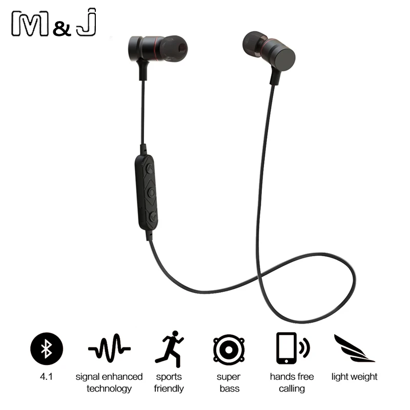 M & J HT9 Bluetooth наушники спортивные беговые с микрофоном беспроводные бас гарнитура