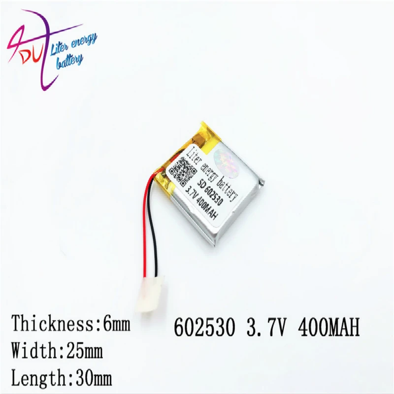 10 pcs 3.7V 400mAh 602530 Lithium Polymer LiPo Rechargeable Battery For Mp3 Mp4 PAD DVD DIY E-book bluetooth
10 pcs 3.7V 400mAh 602530 Lithium Polymer LiPo Rechargeable Battery For Mp3 Mp4 PAD DVD DIY E-book bluetooth