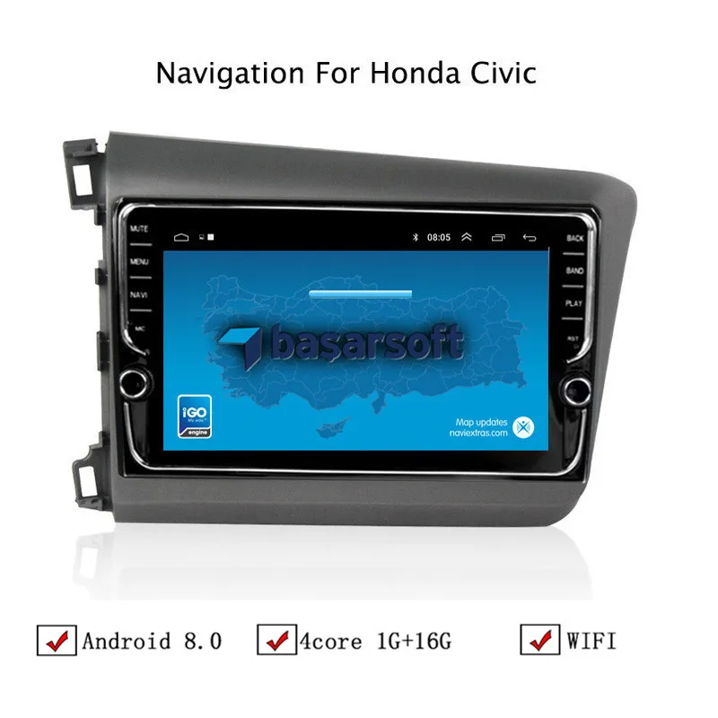 9 "Android 8 1 автомобильный gps навигатор для Honda Civic 2012 2013 2014 2015 Автомагнитола стерео