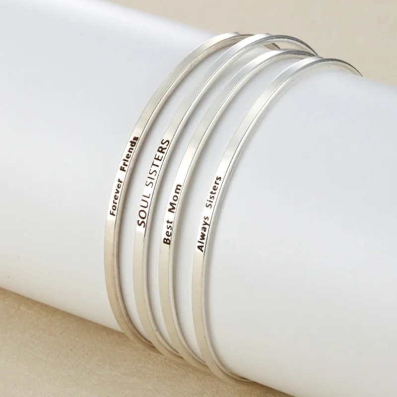 15 pcs-Engravable silver-plated bangle - brass basic bangles wired bracelet findings-Best Mom-Always Sisters-SOUL SISTERS-G0107
15 pcs-Engravable silver-plated bangle - brass basic bangles wired bracelet findings-Best Mom-Always Sisters-SOUL SISTERS-G0107